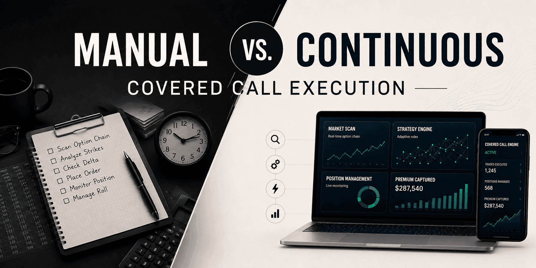 Manual vs. Continuous Covered Call Execution: A Scaling Guide